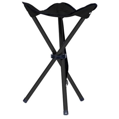 Pliant Trépied Tube Acier Toile Polyester 600d H45 Noir - Cao