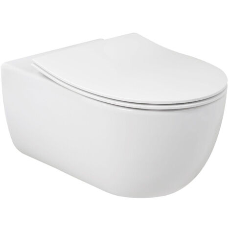 Plieger Kansas abattant de toilette slim avec couvercle à fermeture douce et à dégagement rapide blanc mat