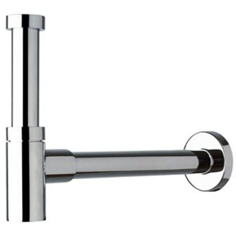Plieger Mini siphon design avec tube mural 25cm 5/4 avec rosace chrome
