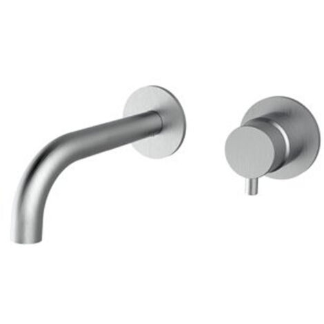 Plieger Napoli Mitigeur à encastrer 2 trous 1 levier avec bec 18.3cm incl. pièce de fixation acier inoxydable