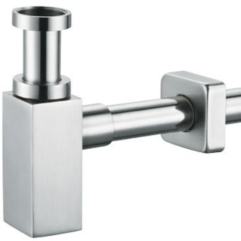 Plieger Siphon d'évier design carré 5/4 avec tuyau mural 30cm et rosette chrome