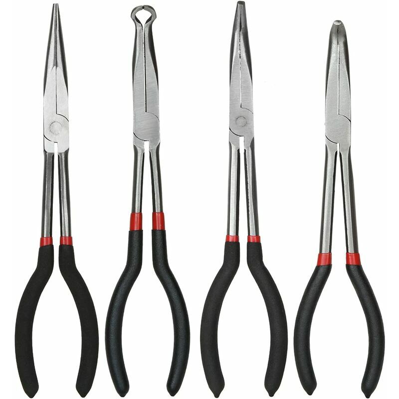 Niceone - Pliers and Pliers Set of 11 inch/28cm needle nose pliers, set of 4 long nose pliers, straight long nose pliers, 45 degree pliers, 90 degree