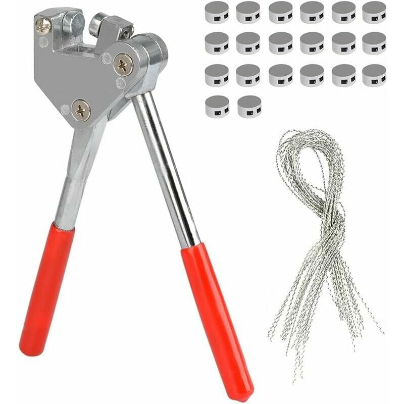 Pliers Sealing Pliers Set Red Lead Seal 10mm Plastic Handle (1x Sealing Cable Pliers + 20 x Lead Seals + 20 x Sealing Wire)