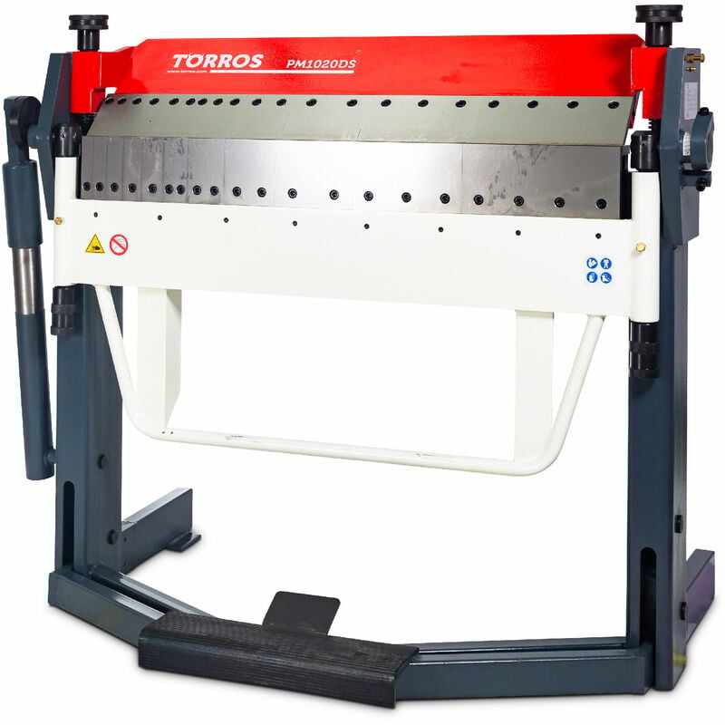 Plieuse de tôle manuelle et à pied largeur du travail 1020 mm 0-135° épaisseurs jusque 2 mm segments en haut et bas incl. butée de longueur Torros