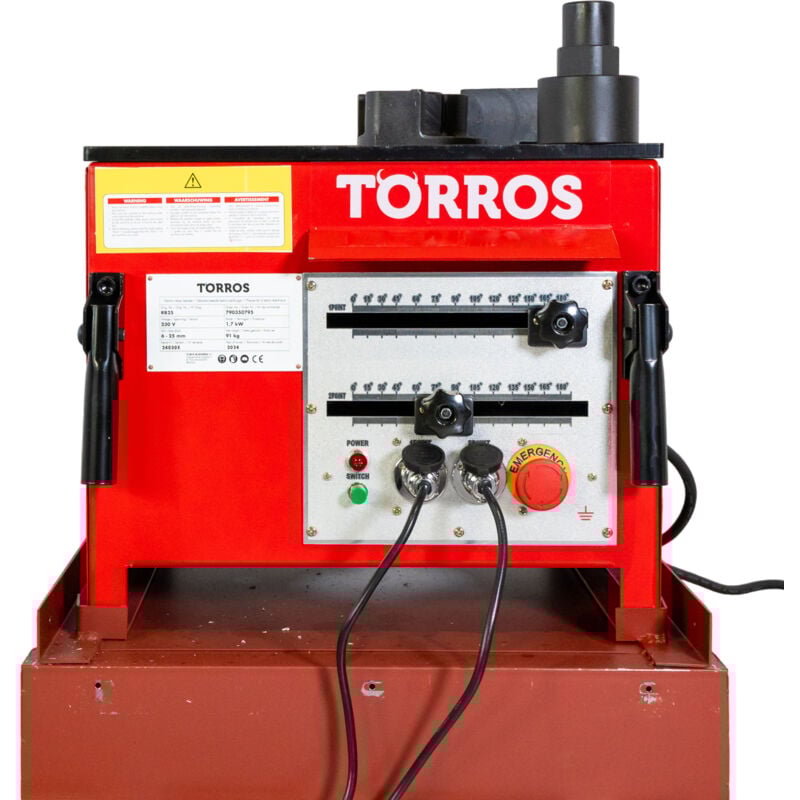 Torros - Plieuse fer à beton électrique pour cintrage barres d'armature de 6 à 32 mm angles de 0° à 180° 2,8/3 kW 230V RB32