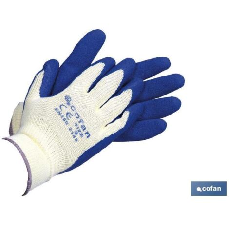 PLIMPO blíster de guante de látex rugoso azul talla 9 venta unitaria