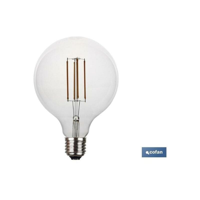 COFAN bombilla led globo claro e27 4w 380lm 2700k , Bombilla Led Globo Claro. E27 4W 380 Lm 2700K