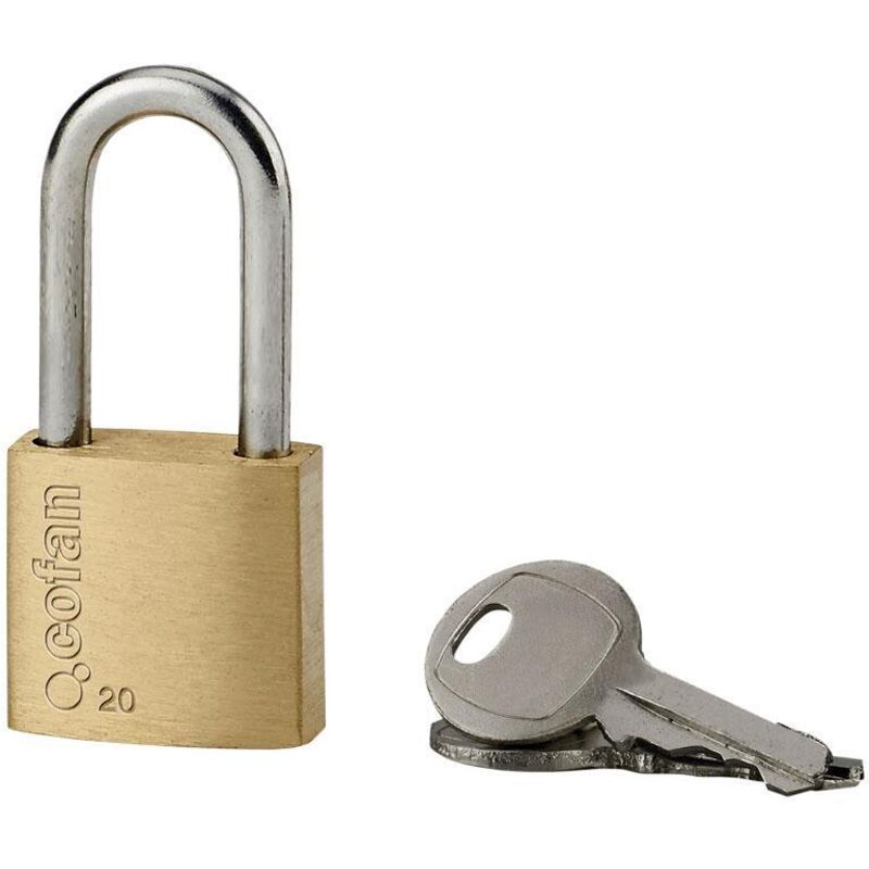 COFAN candado de latón a/largo quality plus 30mm , Candado de Latón Arco Largo Quality Plus. Fabricado en latón, arco de acero endurecidoy