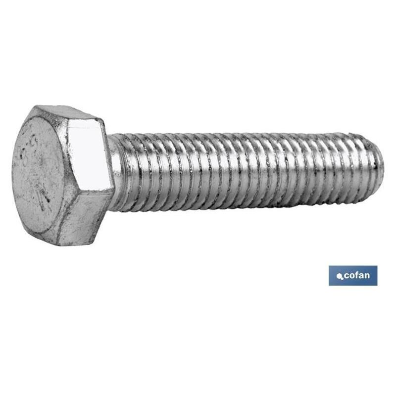 COFAN din-933 c-8.8 m-10 x 30 z caja 100 unid. , Tornillo cabeza hexagonal DIN-933, rosca total, clase 8.8, acabado Zincado. Medidas desde M-4 hasta