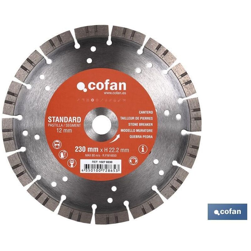 

Otros - Disco diamante cantero standard h-12mm 230mm