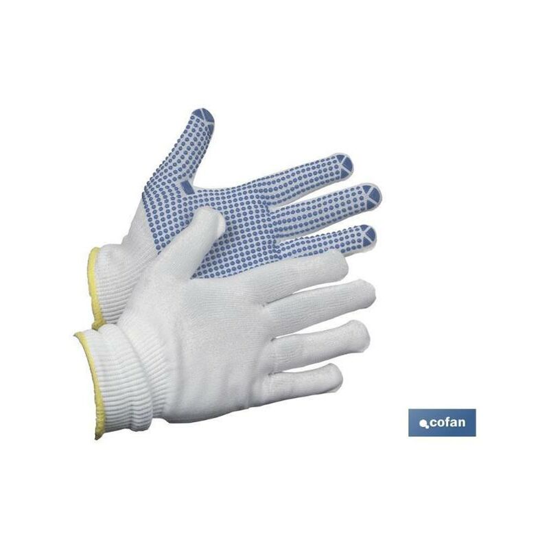 

PLIMPO guante 100% nylon c/puntitos pvc t-7 caja 12 unid.