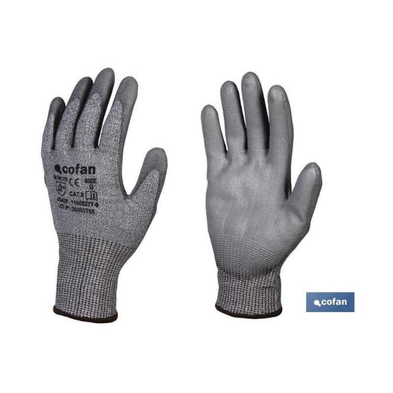 

PLIMPO guante anticorte impregnado pu gris t-9 caja 12 unid.