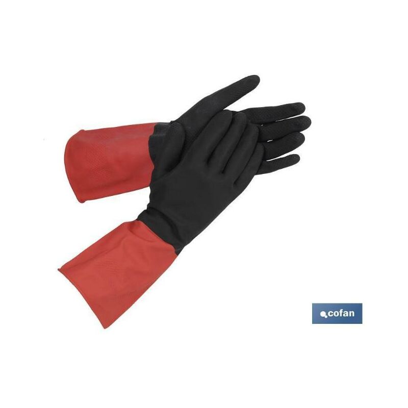

PLIMPO guante de menaje bicolor reforzado. talla 9 caja 12 unid.