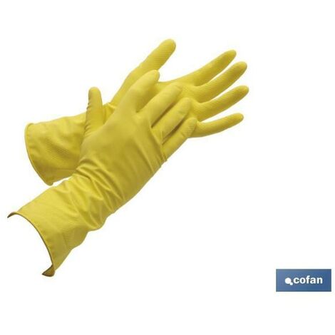 PLIMPO guante de látex amarillo flocado talla 8 venta unitaria