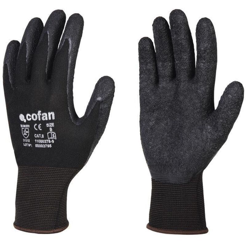 

PLIMPO guante soporte poliester impregnado latex negro t-9 caja 12 unid.