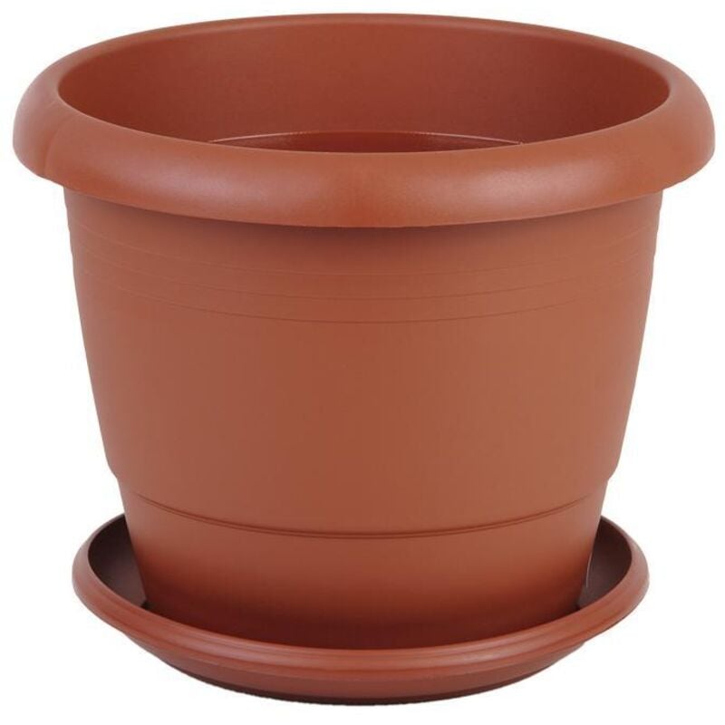 

PLIMPO maceta marron modelo gardenia 25x20.5+ plato 21cm caja 12 unid.