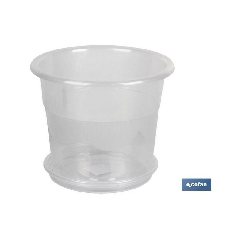 

PLIMPO maceta orquidea transparente19x16.5+ plato 16cm caja 12 unid.