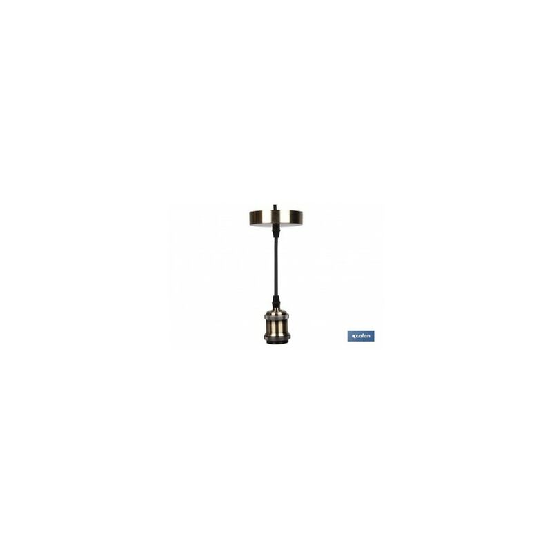 

Portalamparas cablemasrosetón oro claro e27 100x10cm