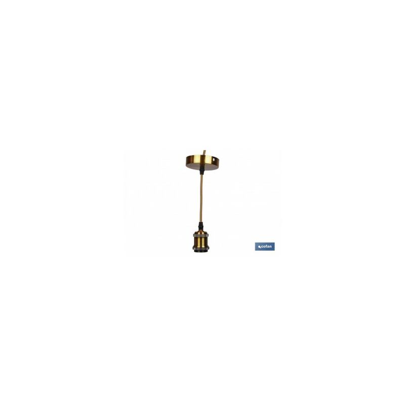 

Portalamparas cablemasrosetón oro e27 100x10cm