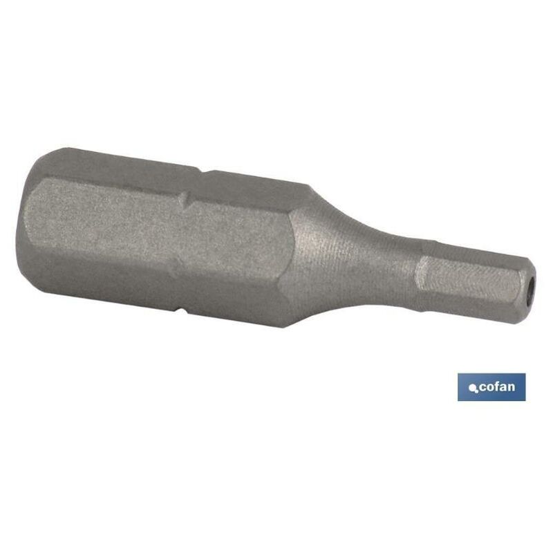 Cofan - punta de destornillador hexagonal inviolable 3 25 mm venta unitaria