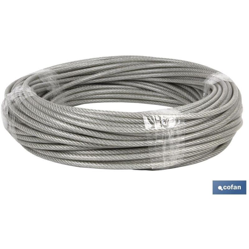 

Cable de acero plastificado 5mm 3x5mm 6x7mas1 plast 100 m