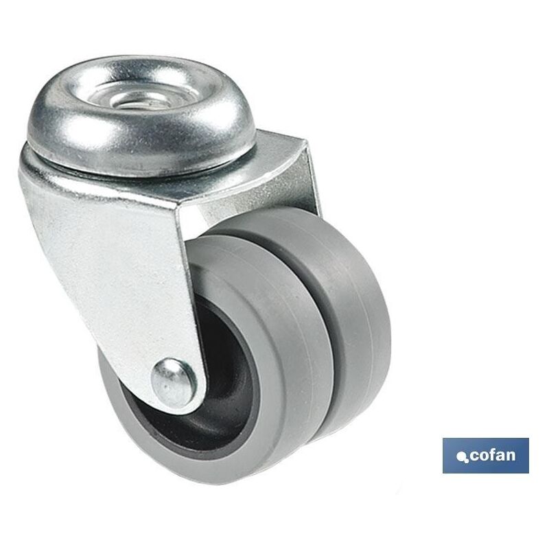 

Rueda doble polipropileno pasante Ø50mm