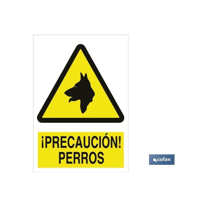

PLIMPO señal adhesiva 148x105 ¡precaución! perros