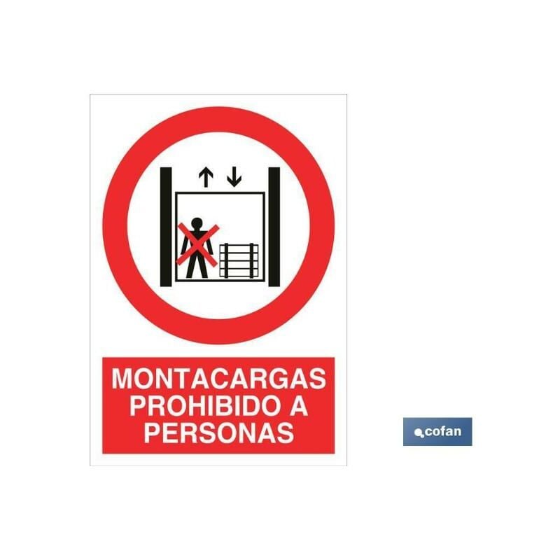 

PLIMPO señal adhesiva 148x105mm montacargas prohibido a personas