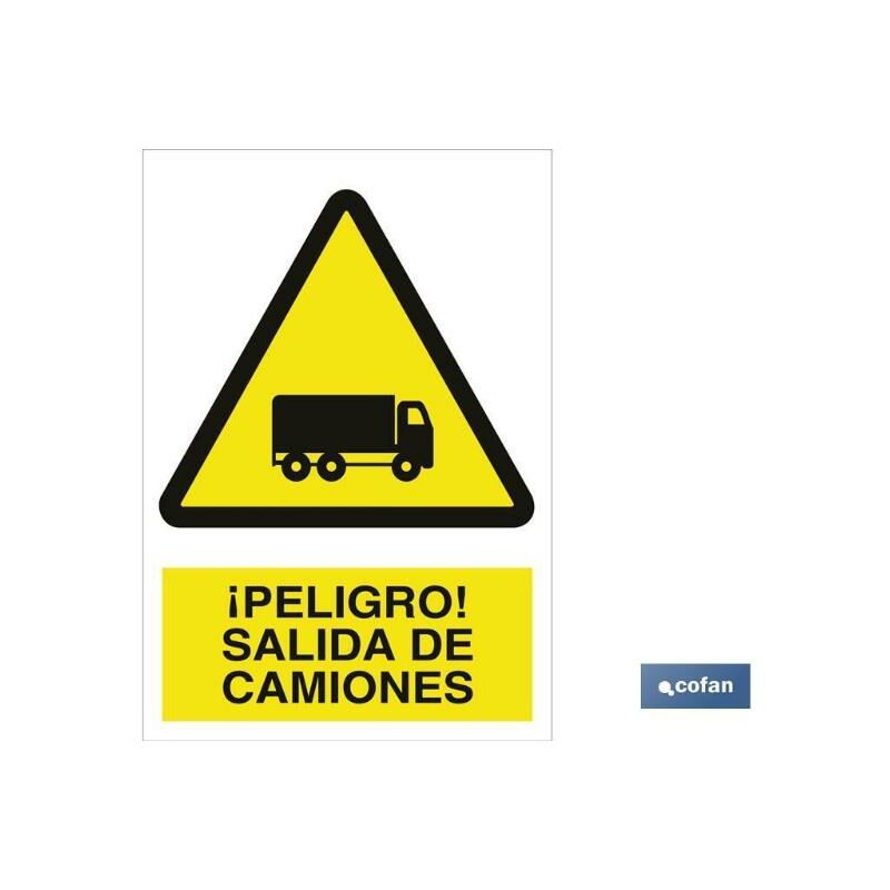 

PLIMPO señal adhesiva 210x148 ¡peligro! salida de camiones