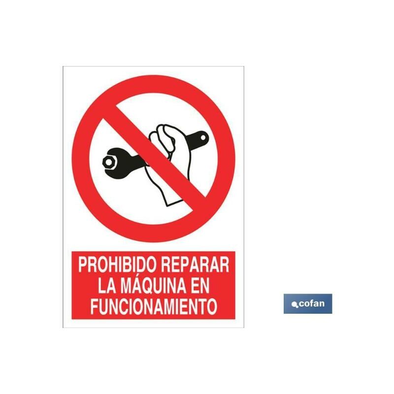 

PLIMPO señal adhesiva 210x148mm prohibido reparar la máquina en funcionamiento