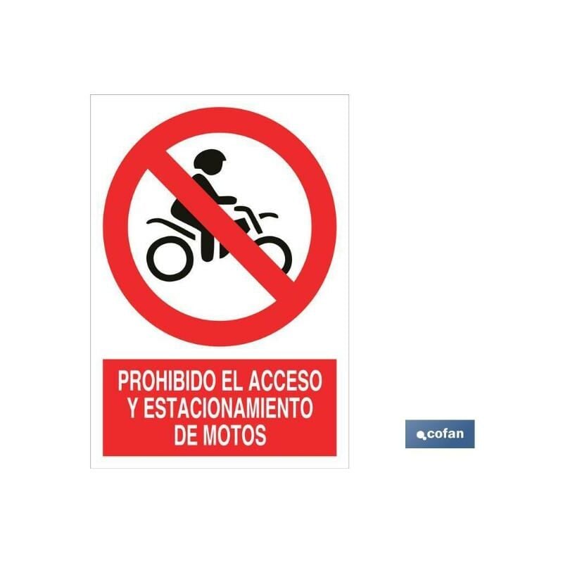 

PLIMPO señal adhesiva 297x210mm prohibido acceso de motos