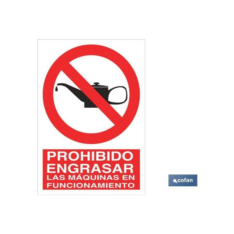 

PLIMPO señal adhesiva 297x210mm prohibido engrasar las máquinas en funcionamiento