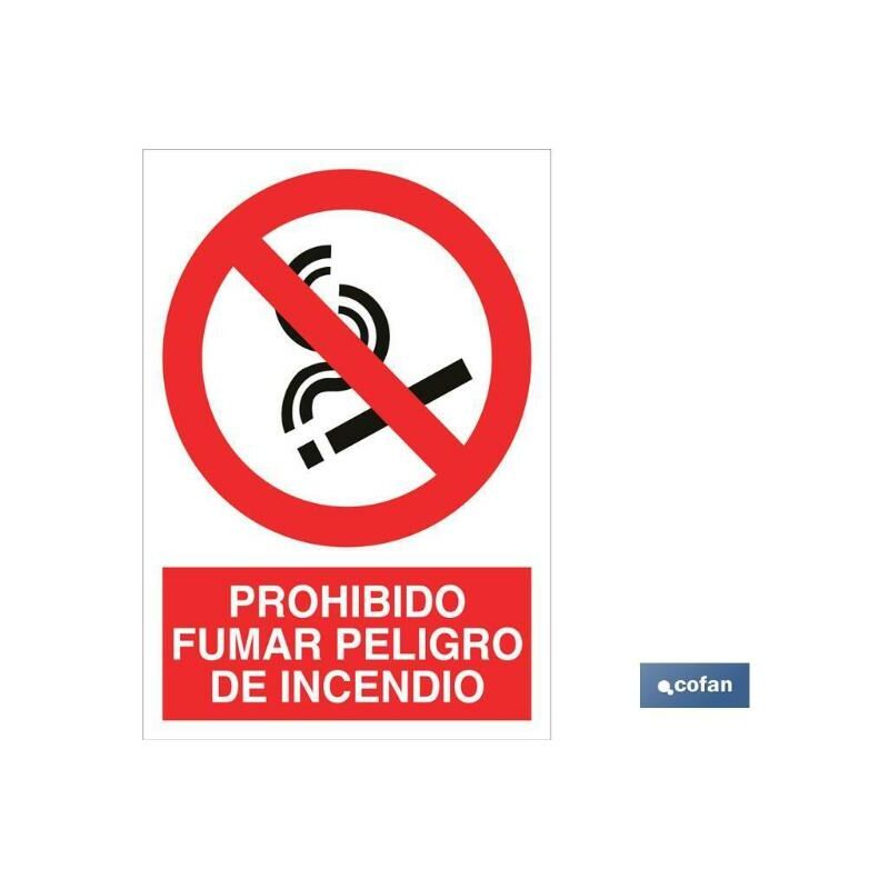 

PLIMPO señal adhesivo 297x210mm. prohibido fumar peligro de incendio