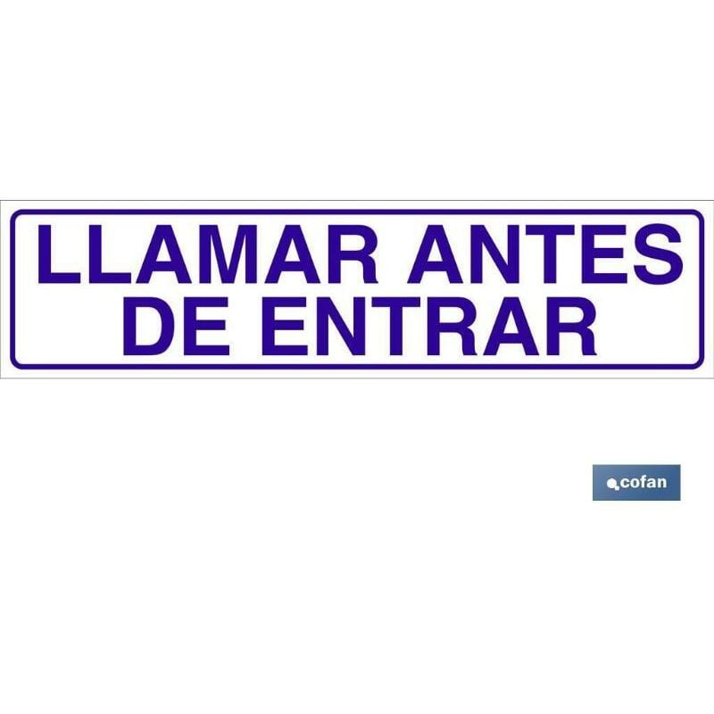 

PLIMPO señal glasspack adhesiva 250x62mm. llamar antes de entrar