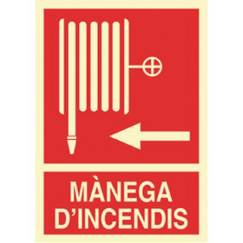 

PLIMPO señal luminiscente 297x210mm. mànega dincendis esquerra