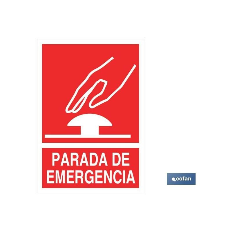 

PLIMPO señal luminescente 297x210mm. parada de emergencia pictograma + texto