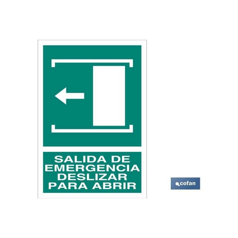 

PLIMPO señal luminescente 297x210mm. salida de emergencia deslizar para abrir
