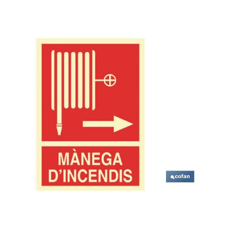 

PLIMPO señal luminiscente 420x297mm. mànega dincendis dreta