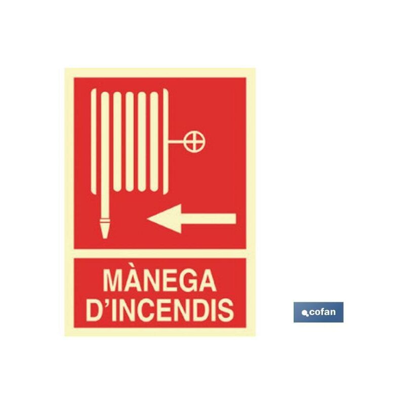 

PLIMPO señal luminiscente 420x297mm. mànega dincendis esquerra