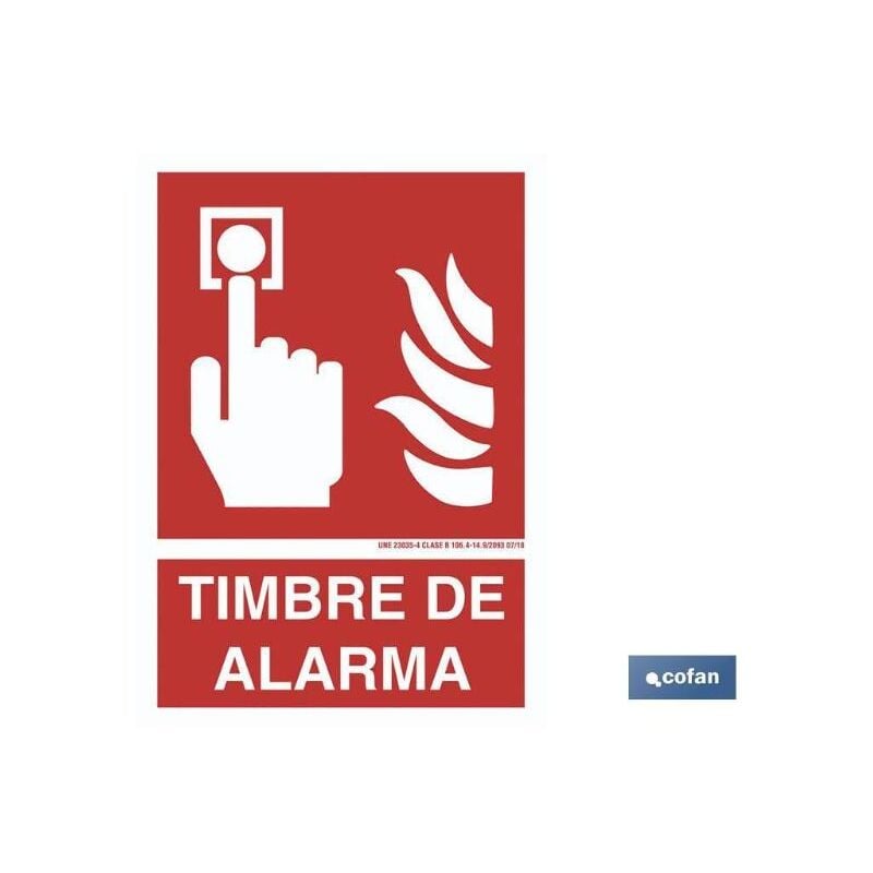 

PLIMPO señal luminescente 420x297mm. timbre de alarma