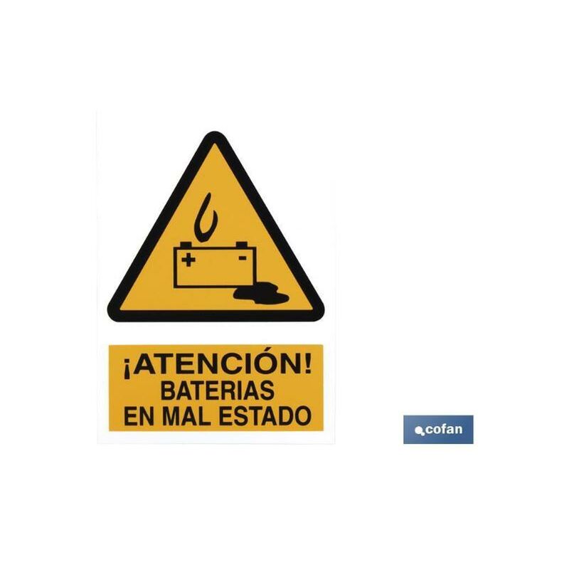 

PLIMPO señal poliestireno 148 x105 mm baterías en mal estado