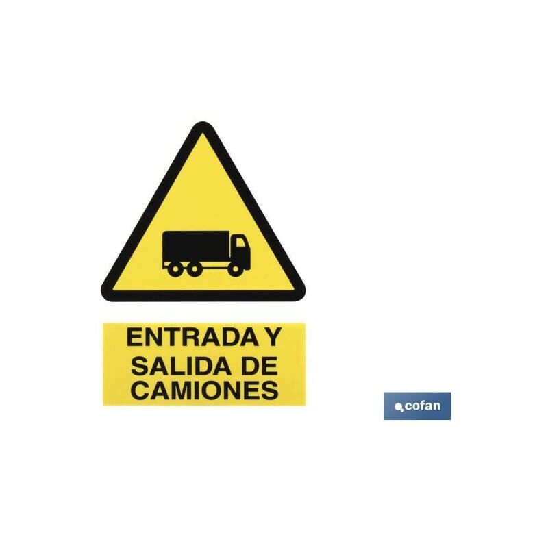 

PLIMPO señal poliestireno 148 x105 mm entrada y salida de camiones