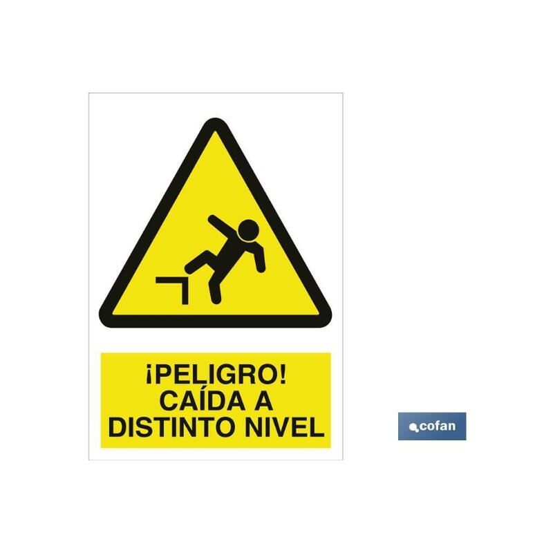 

PLIMPO señal poliestireno 148x105 ¡peligro! caída a distinto nivel