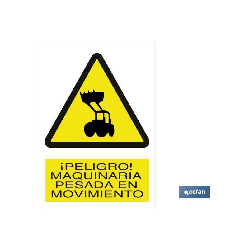 

PLIMPO señal poliestireno 148x105 ¡peligro! maquinaria pesada en movimiento