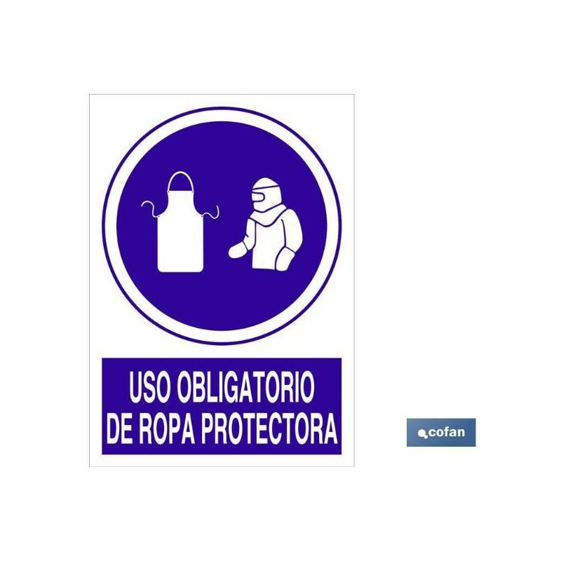 

PLIMPO señal poliestireno 1,5mm 420x297 uso obligatorio de ropa protectora
