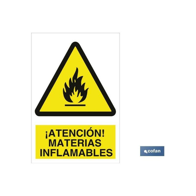 

PLIMPO señal poliestireno 210x148 ¡atención! materias inflamables