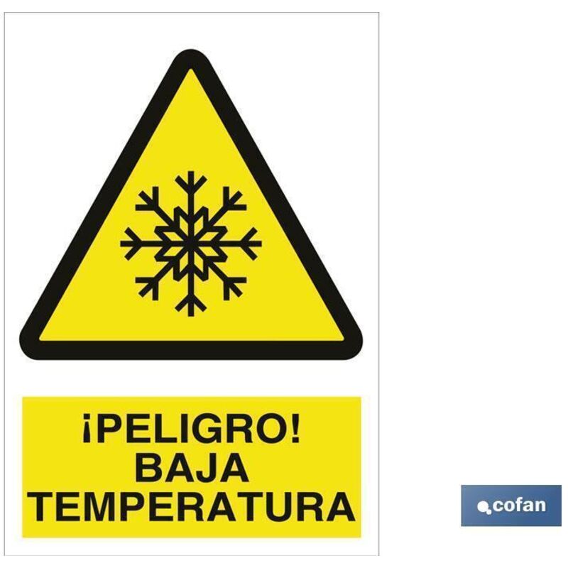 

PLIMPO señal poliestireno 210x148 mm ¡peligro! baja temperatura
