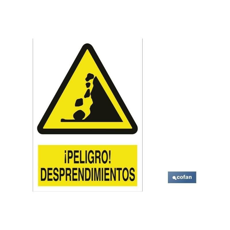 

PLIMPO señal poliestireno 210x148 ¡peligro! desprendimientos