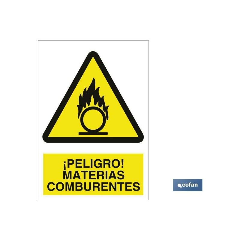 

PLIMPO señal poliestireno 210x148 ¡peligro! materias comburentes