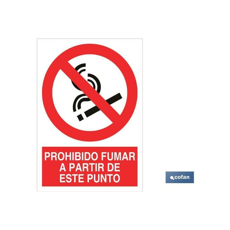 

PLIMPO señal poliestireno 210x148mm. prohibido fumar a partir de este punto